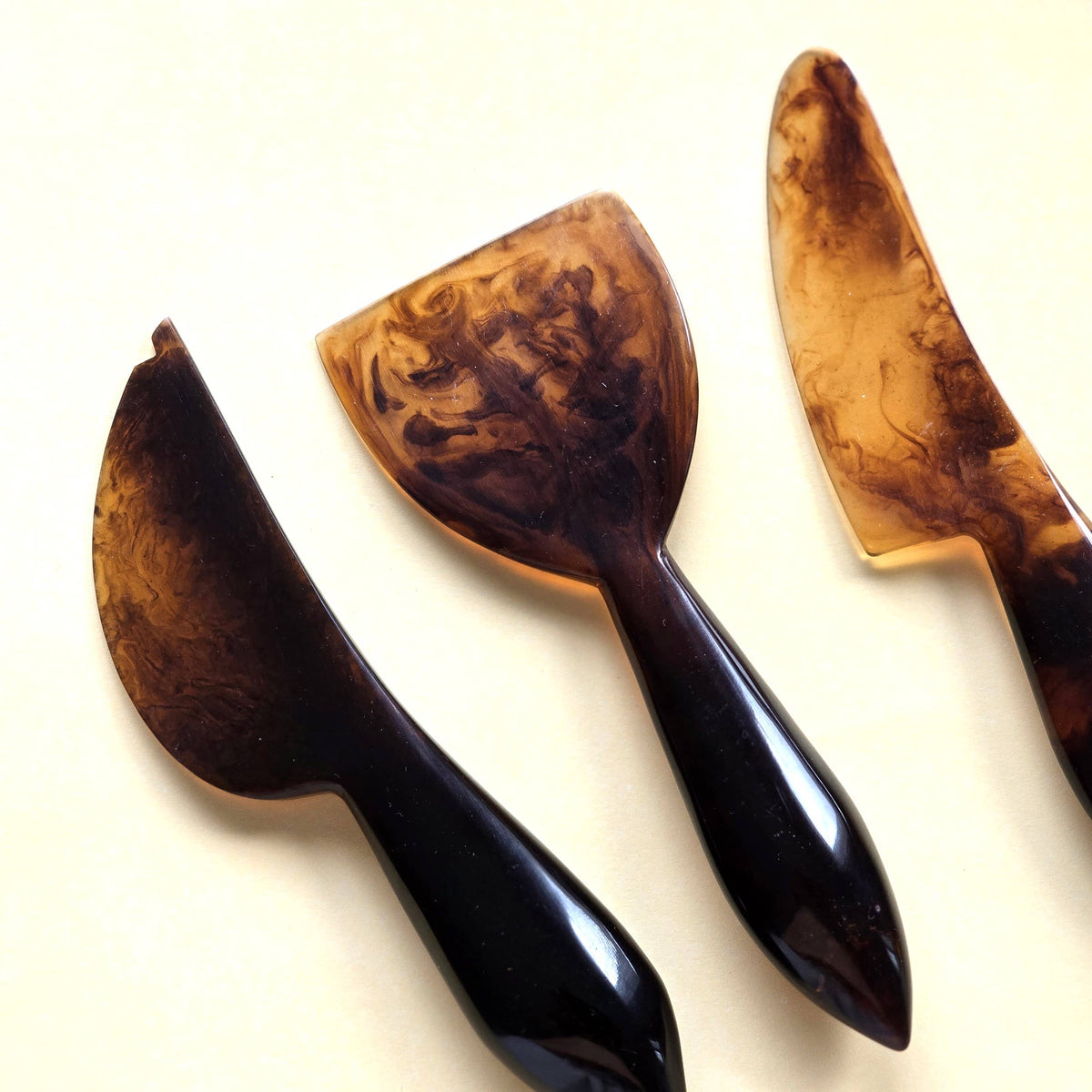3-Piece Cheese Knives Set - Resin Charcuterie Tools: Tiger