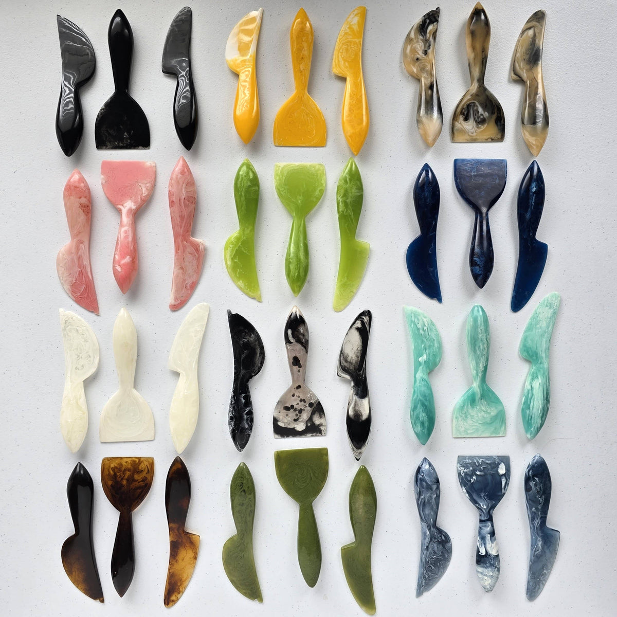 3-Piece Cheese Knives Set - Resin Charcuterie Tools: Tiger