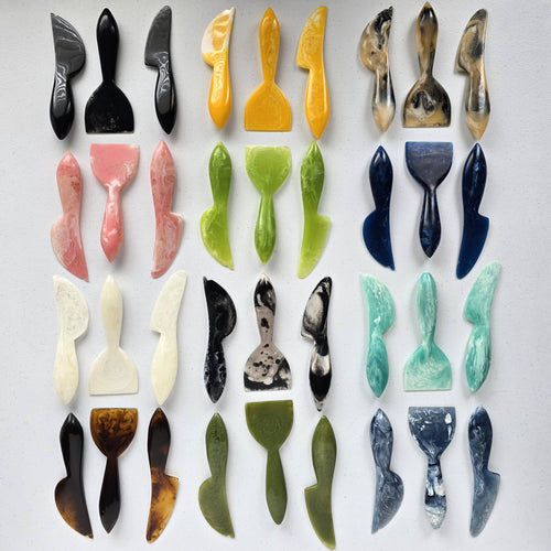 3-Piece Cheese Knives Set - Resin Charcuterie Tools: Tiger